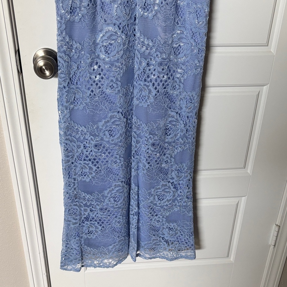 Adrianna Papell Light Blue Lace Maxi Dress - Picture 8 of 9